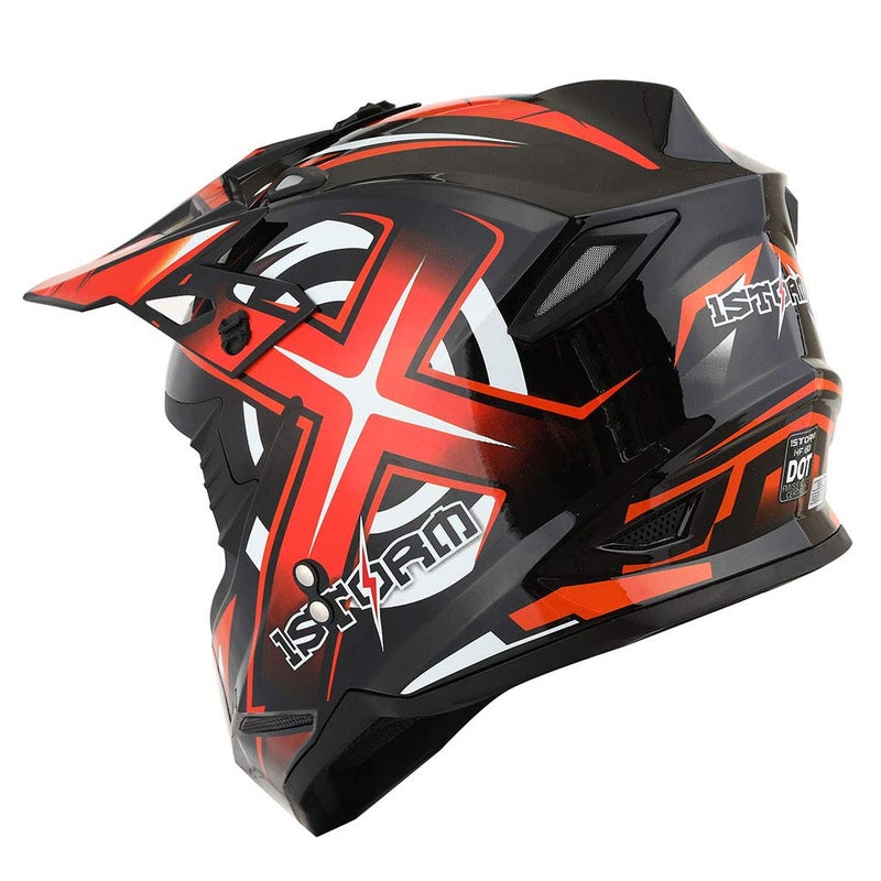 1Storm Adult Motocross Helmet BMX MX ATV Dirt Bike Four Wheeler Quad Motorcycle Full Face Helmet Racing Style: HF801 Sonic Orange - Image 5